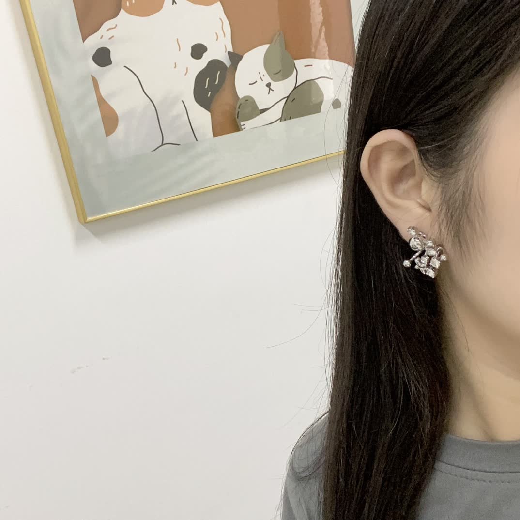 Louis Vuitton Elegant Silver Flower Earrings Louis Vuitton Elegant Silver Flower Earrings